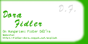 dora fidler business card